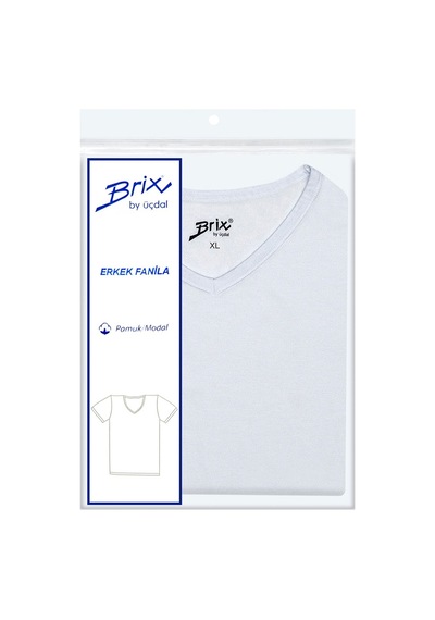 Brix Modal Erkek V Yaka Fanila Xl - 3 Adet Tarı Açık Gri