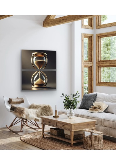 2li Kum Saati Kanvas Tablo 60x120cm X2 Çok Renkli