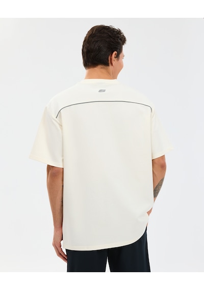 Skechers M Graphic Tee Reflect Logo Oversize T-shirt Erkek Beyaz Tshirt S231094-3855