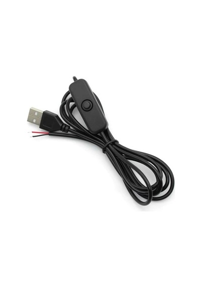 Usb Type-a Açma Kapama Anahtarlı Güç Kablosu Siyah Usb On Off Switch Kablo 5v Led Arduino Raspberry