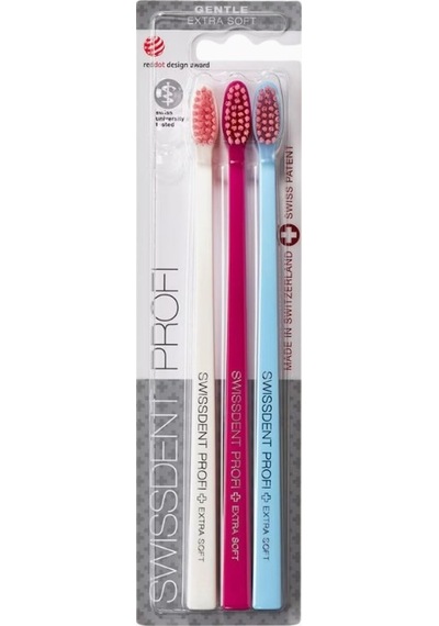 Swissdent Extra Soft Profi Gentle Trio, Aşırı Hassas Dişler Için Yumuşak Diş Fırçası Seti