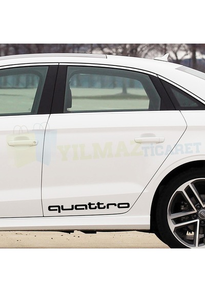 Audi Quattro Logo Kapı Altı Marşpiyel Oto Sticker Etiket 1 Çift