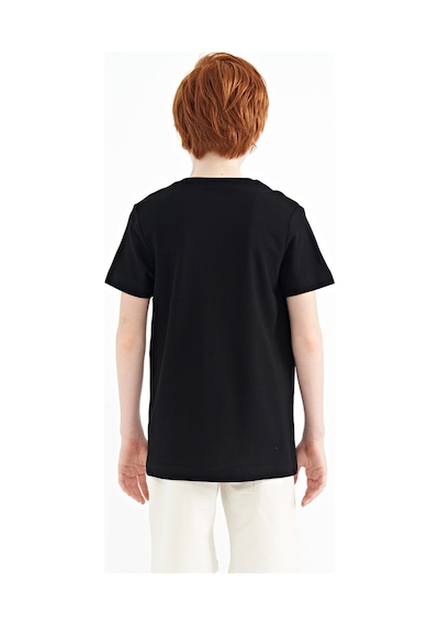 Tommylife Tommy Life Siyah Baskı Detaylı O Yaka Standart Kalıp Erkek Çocuk T-shirt - 11145 Siyah