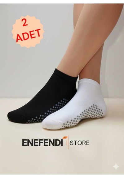 Nf Nd Enefendi 2 Çift Kaydırmaz Unisex Yoga, Pilates, Tavaf Çorabı Spor Patik Çorap Siyah Beyaz 36-40 Siyah - Beyaz