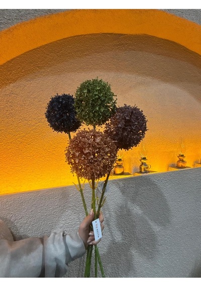 Ekodoğa Yapay Allium Çiçek, 4 Adet, 70 Cm, Çok Renkli