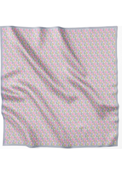 Belli % 100 Twill İpek Eşarp 4204d 80 Azur