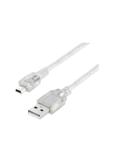 Powermaster 16731 USB 2.0 Şeffaf USB Am/Mini 5 Pin Kablo 2 Metre