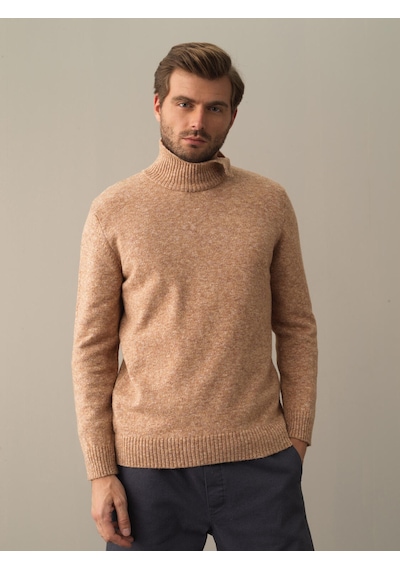 Xint Camel Regular Fit Balıkçı Yaka Kazak 801651