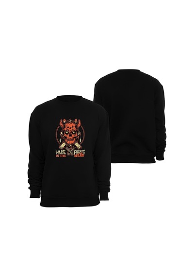 Halloween Cadılar Bayramı Baskılı Sweatshirt Siyah