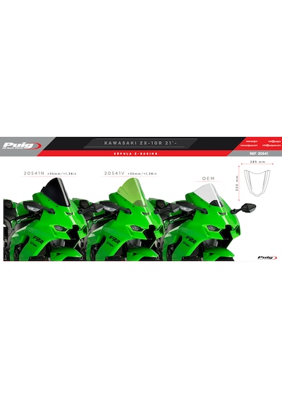 Kawasaki Zx-10r Zx-10rr 2021-2025 Puig Yeşil Ön Cam Yeşil