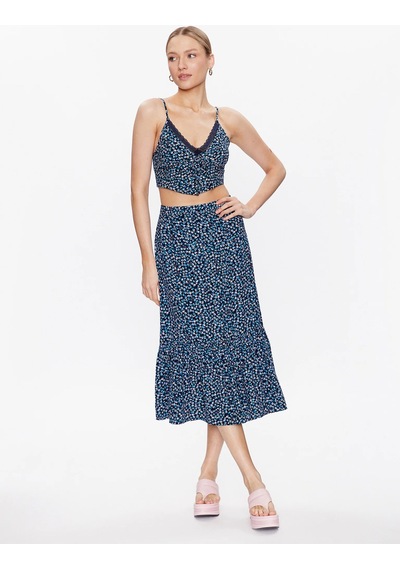 Dıtsy Floral Lace Crop Top Lacivert