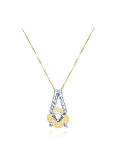 Diamond Line-Gülaylar - Sarı Beyaz Altın 14 Ayar Koleksiyon Kolye N11.25414