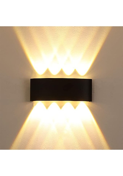 15 Watt, Amber Işık Ledli, Çok Kaliteli İç Ve Dış Mekan Aydınlatma Armatürü, Led Bahçe Duvar Apliği Amber
