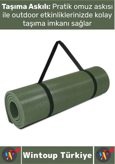 Dayanıklı Kamp Outdoor Yoga Pilates Su Geçirmez 12 Mm Kalın Köpük 180 X 60 Cm Askeri Haki Mat 2 Adet Çok Renkli