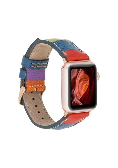 Bouletta Apple Watch Uyumlu Deri Kordon 42-44-45Mm Gökkuşağı