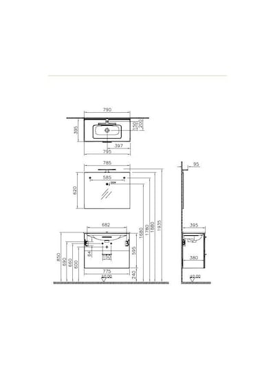 VitrA Mia 80 Cm Beyaz Banyo Dolabı Takımı 75024 Çok Renkli VitrA Mia 80 Cm Beyaz Banyo Dolabı Takımı 75024 Çok Renkli