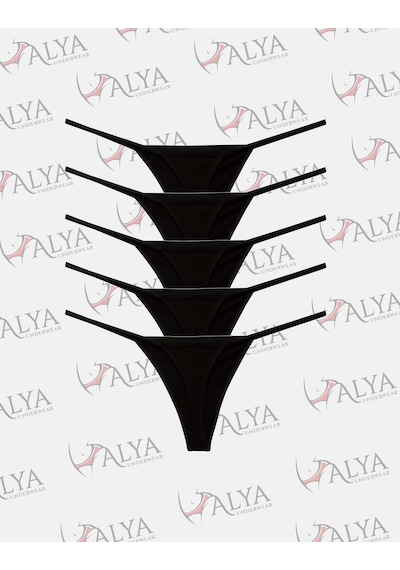 Alya Underwear Kadın Ipli Tanga Külotlar - 5 Li Paket Sarı, Mor, Mint, Somon,mavi 1301p P06