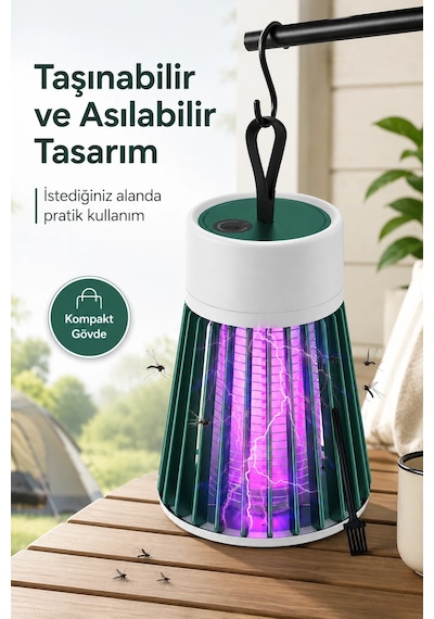 Elektrikli Sinek Öldürücü Mor Işıklı Taşınabilir Haşere Lambası Tek Tuşlu Cihaz
