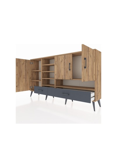 Arges Konsol 8 Raflı 2 Çekmeceli 3 Kapaklı 176x30x99 Çam-çam/antrasit Atlas Çam/antrasıt - Atlas Çam Arges Konsol 8 Raflı 2 Çekmeceli 3 Kapaklı 176x30x99 Çam-çam/antrasit Atlas Çam/antrasıt - Atlas Çam
