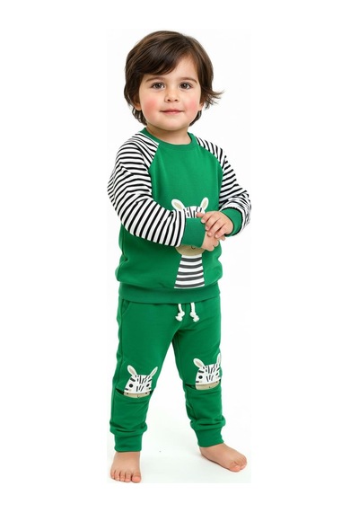 Miababy Figür Baskılı 2 Li Takım Yeşil