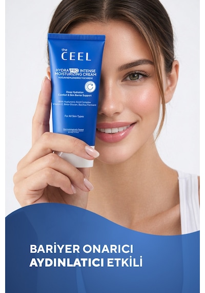 The Ceel Su Bazlı Yoğun Nemlendirici & Bariyer Destekleyici Krem | Hyaluronik Asit Kompleksi, Allantoin 50 ml