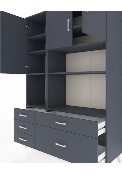 Hyperion Dolap 8 Raflı 5 Çekmeceli 3 Kapaklı 132x44x195 Antrasit-antrasit/antrasit Antrasıt/antrasıt Hyperion Dolap 8 Raflı 5 Çekmeceli 3 Kapaklı 132x44x195 Antrasit-antrasit/antrasit Antrasıt/antrasıt