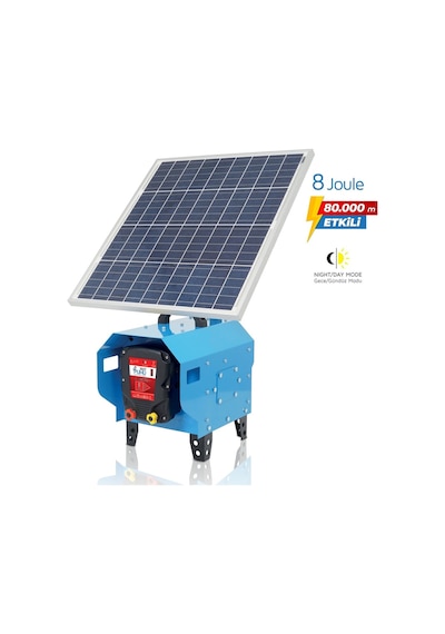 Puhu Compact Güneş Enerjili Elektrikli Çit Cihazı 60 W 8 Joule 80.000 M