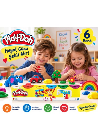 Play-doh 6 Lı Oyun Hamuru Seti 672 G 6 Renk Çok Renkli