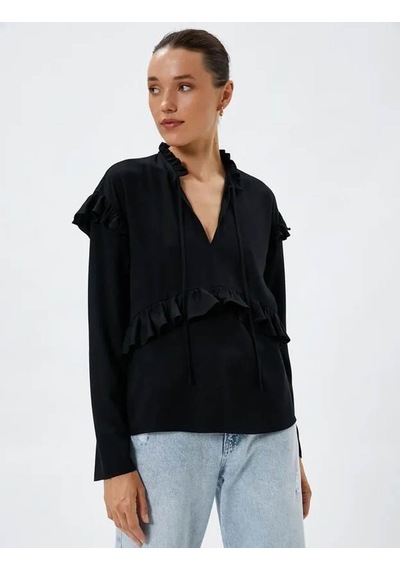 Koton Kadın Bluz Siyah 4wak60111pw 24ky59001945 Y5901 Siyah