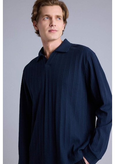 Defacto Regular Fıt Sweatshirt H3317ax26spnv82 Lacivert-nv82