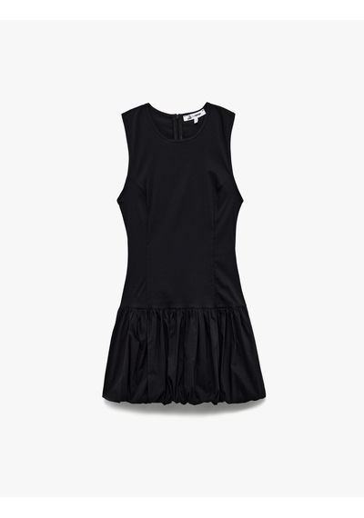 Koton U Yaka Slim Fit Kolsuz Mini Balon Elbise Siyah 5sal80153ıw Siyah