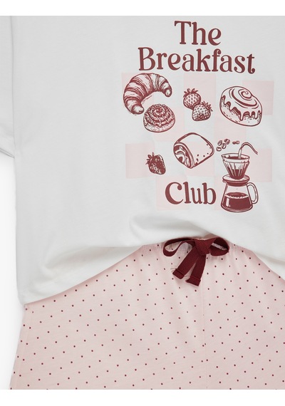 Koton Pamuklu Bisiklet Yaka Kısa Kollu Rahat Kesim Baskılı Pijama Takımı Pembe Desenli 6slk40185mk Koton Pamuklu Bisiklet Yaka Kısa Kollu Rahat Kesim Baskılı Pijama Takımı Pembe Desenli 6slk40185mk