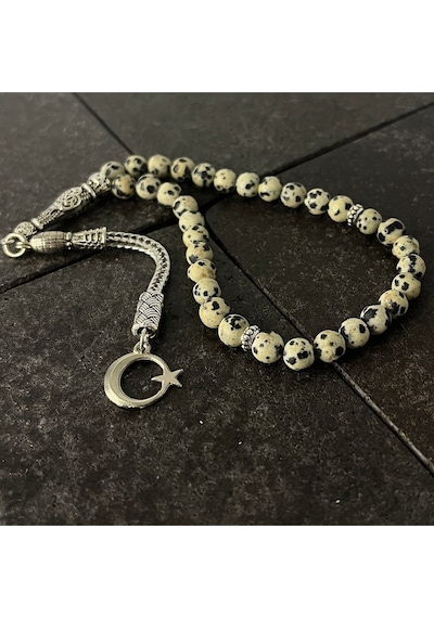 Sertifikalı Dalmaçyalı Jasper 6mm 33lük Doğal Taş Tesbih