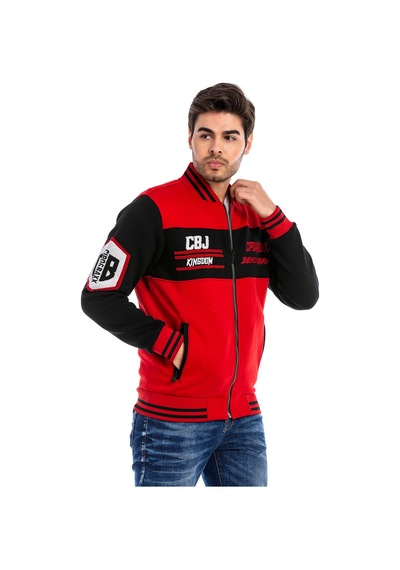 Cipo & Baxx Cl500 Erkek Kaşe Kolej Mont Slim Fit, Düğmeli, Kışlık Şık Tasarım Kırmızı