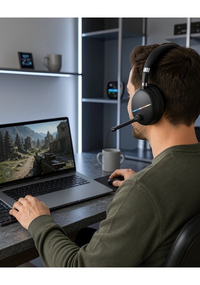 Kablosuz Kulak Üstü Kulaklık Bluetooth 5.0 Rgb Işıklı Uczzmax17-2-1