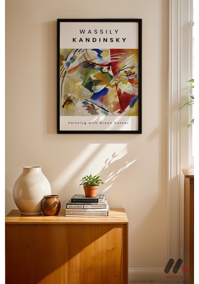 Kandinsky Sergi Posteri, Siyah Çerçeveli Duvar Tablosu - Modern Ev Dekorasyonu