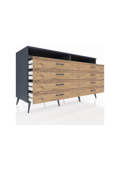 Kronos Konsol 2 Raflı 8 Çekmeceli 176x59x99 Antrasit-antrasit/ça Antrasit-antrasit/çam Kronos Konsol 2 Raflı 8 Çekmeceli 176x59x99 Antrasit-antrasit/ça Antrasit-antrasit/çam