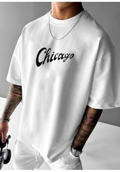 Chıcago Bulls Baskılı Oversize Tişört BEYAZ