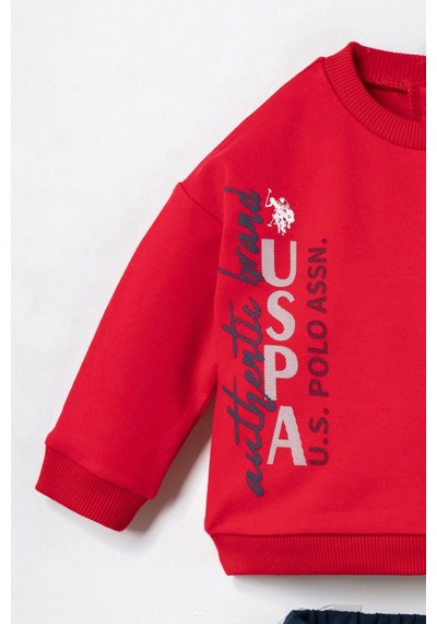U.S. Polo Assn. Erkek Bebek Baskılı Kırmızı Uzun Kol Pijama Takım Usb3163-c-v1 Usb3163-c-v1