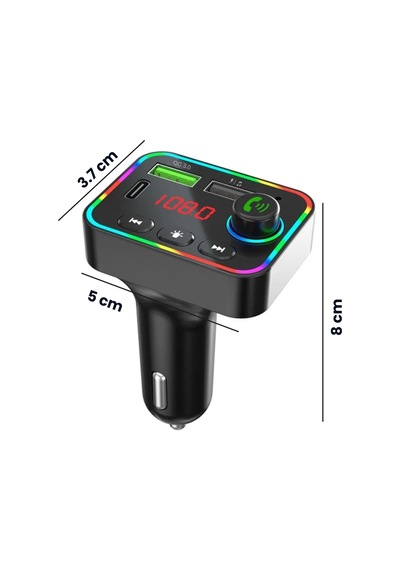 Bluetooth 5.3 Araç İçi Fm Transmitter Pd 25w Qc 3.0 Çift Usb Ekranlı Handsfree