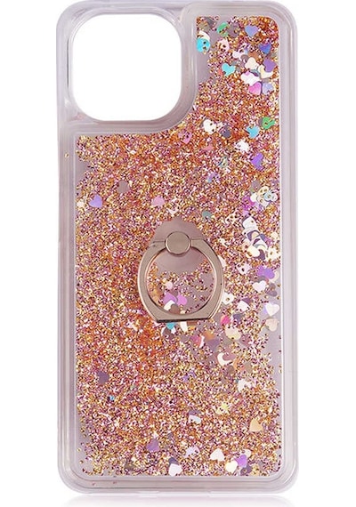 Kilifone - Mi 11 Lite Uyumlu Kılıf Koruyucu Yüzüklü Sıvılı Pullu Milce Kapak - Gold - T17685