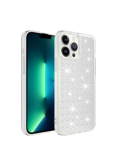 Apple Uyumlu iPhone 13 Pro Uyumlu Airbagli Parlak Tasarımlı Zore Snow Kapak-renksiz -