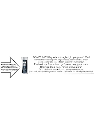 Power Men Beyazlayan Saçlar İçin Erkek Şampuanı 200ml Beyaz