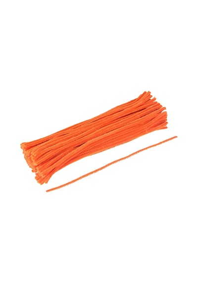25'li Turuncu Renkli Şönil, Eğitici Şönil Seti, Tüylü Tel, 30 Cm, Peluş Tel