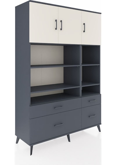 Hyperion Dolap 10 Raflı 4 Çekmeceli 3 Kapaklı 132x44x195 Antrasit-aytaşı/antrasit Aytası/antrasıt Hyperion Dolap 10 Raflı 4 Çekmeceli 3 Kapaklı 132x44x195 Antrasit-aytaşı/antrasit Aytası/antrasıt