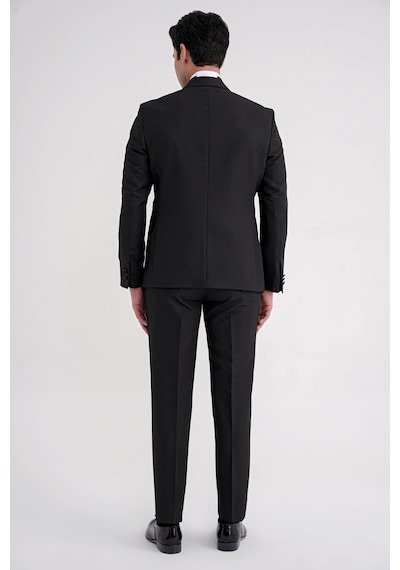 Slim Fit Çift Yıtmaç Fleto Cep Doku Desenli Çıkarılabilir Saten Yaka Siyah Damatlık Smokin Takım Black 083 Ef Siyah Slim Fit Çift Yıtmaç Fleto Cep Doku Desenli Çıkarılabilir Saten Yaka Siyah Damatlık Smokin Takım Black 083 Ef Siyah