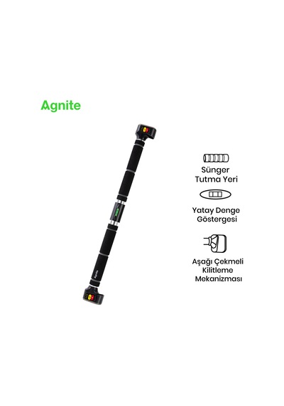 Agnite Gelişmiş Kapı Barfiksi 70-110 Cm, Gri