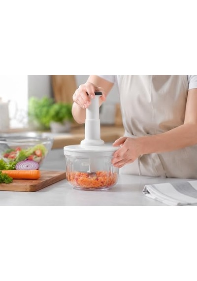 Basmalı Rondo Doğrayıcı, 1500 Ml Kapasiteli, Şeffaf Hazne, Paslanmaz Çelik Bıçak, Bpa İçermez,