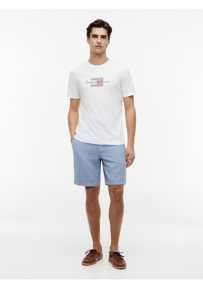 Tommy Hilfiger Scrıpt Flag Regular Tee Erkek Beyaz T-shirt - Mw0mw43226