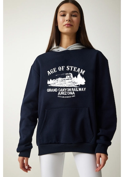 3'lu Paket Bej Gri Siyah Oversize Sweatshirt Laci Lacivert